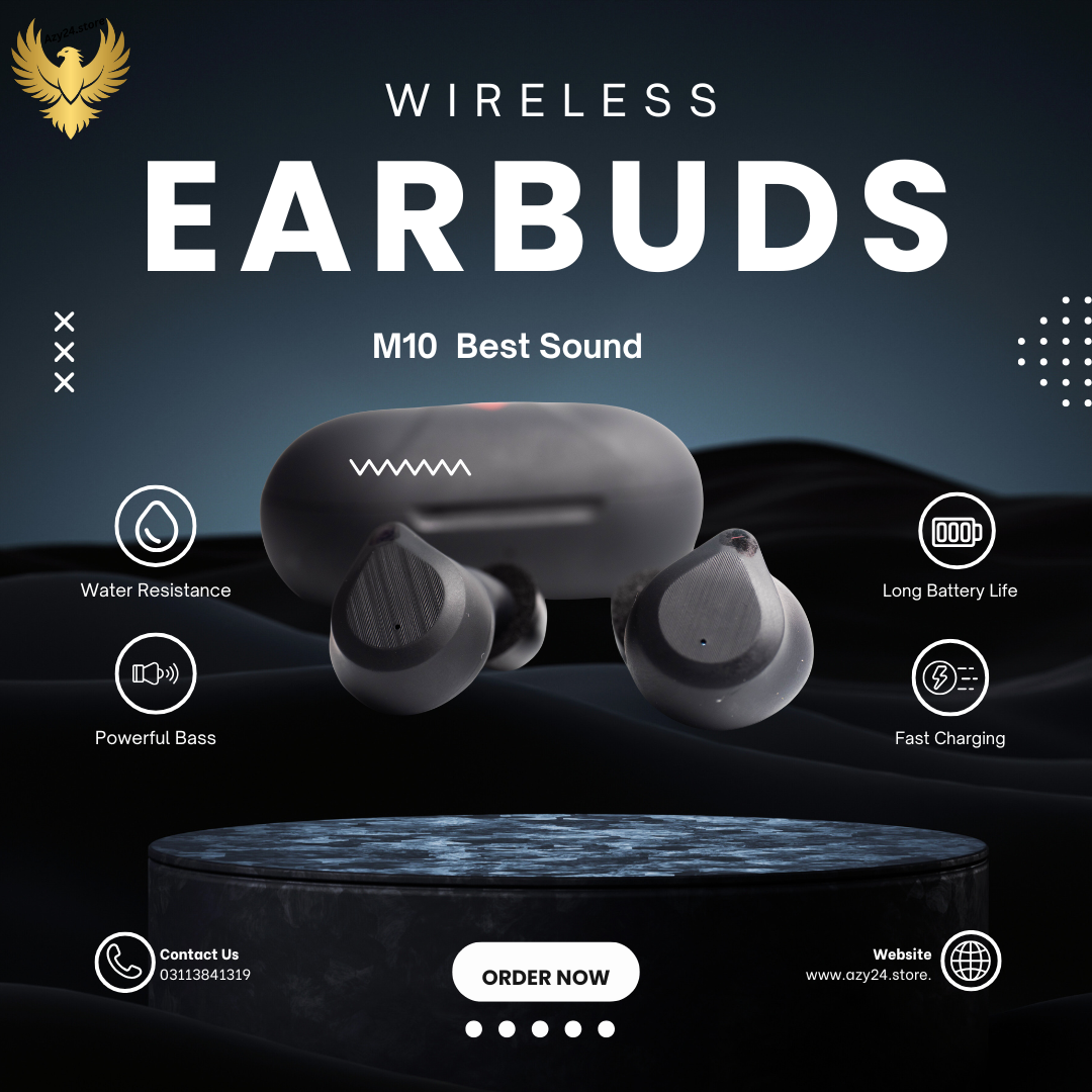 "Brand New M10 Wireless Earbuds - Premium Sound And Stylish Design"