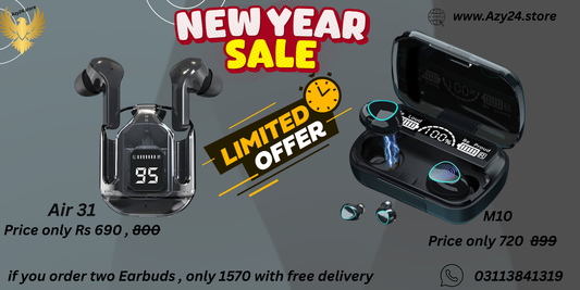 Best Selling Discount price on TWO Earbuds M10 & A31 on New Year Sale